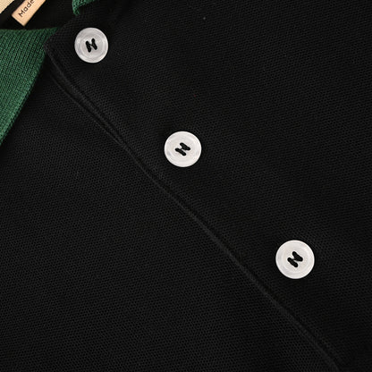 GUCCI Red and Green Web Embroidered Polo Shirt