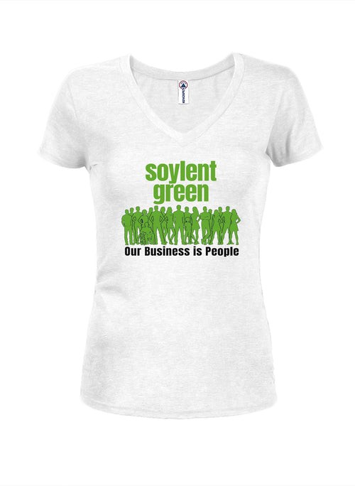 Our Business is People Juniors V Neck T-Shirt