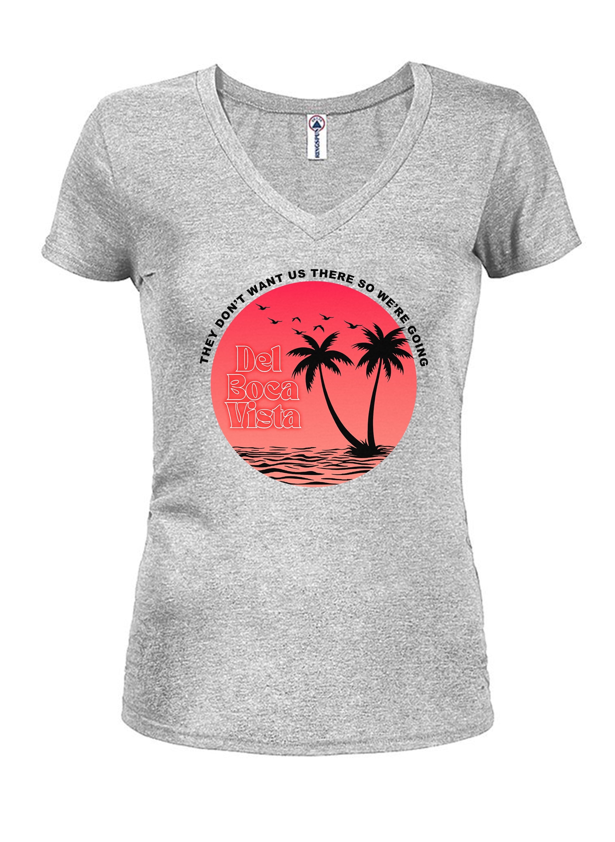 Del Boca Vista Circle Juniors V Neck T-Shirt