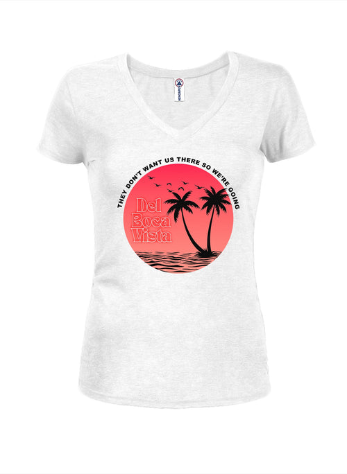 Del Boca Vista Circle Juniors V Neck T-Shirt