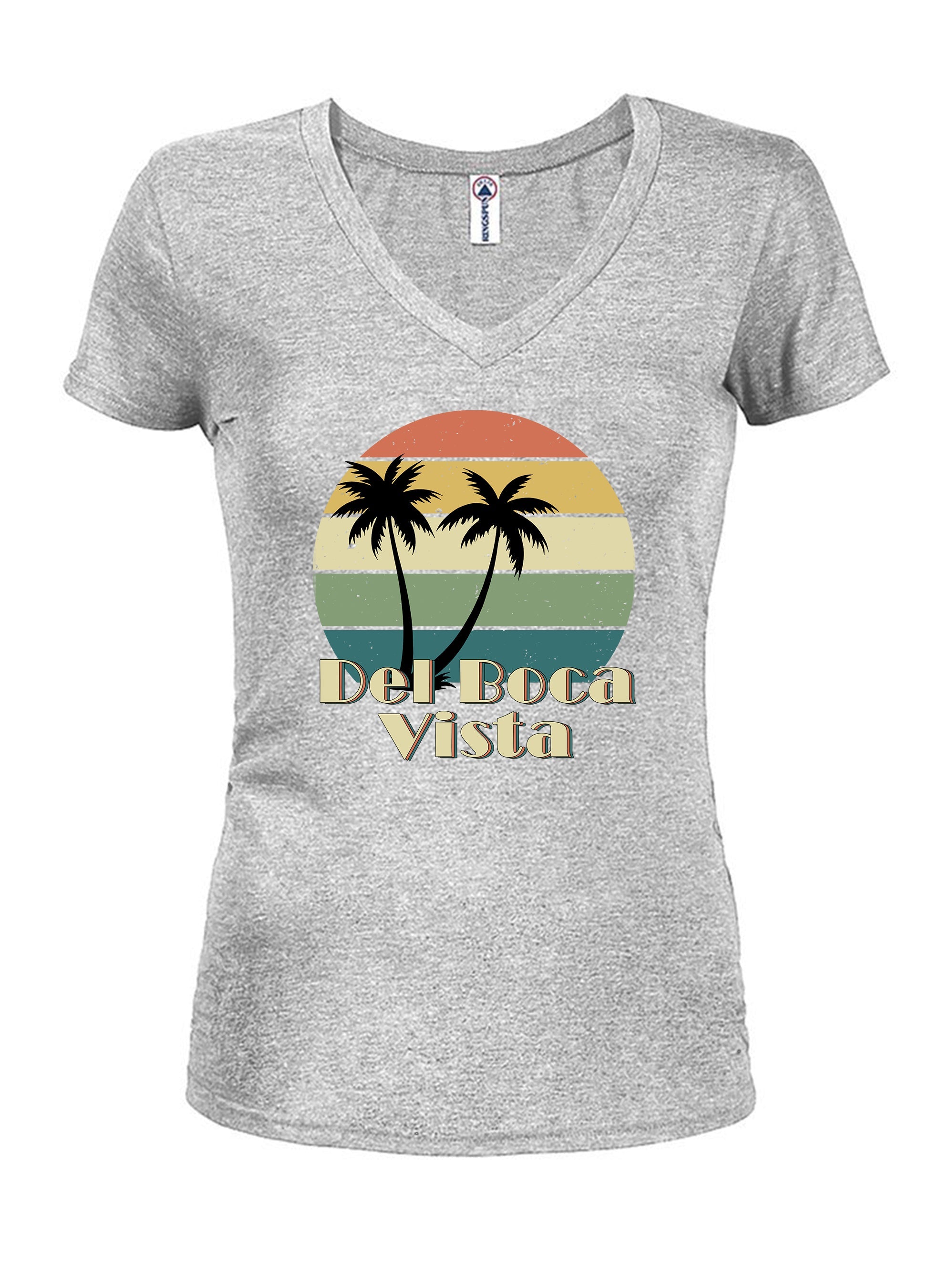 Del Boca Vista Retro Juniors V Neck T-Shirt