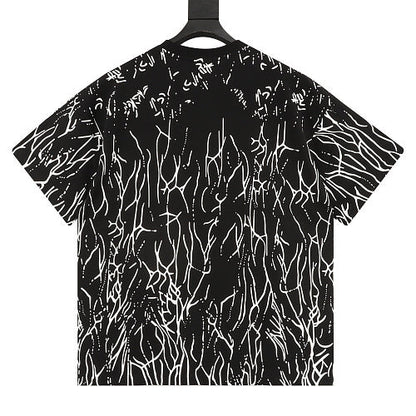 GUCCI 2026 New Arrival: All-Over Digital Print Short-Sleeve T-Shirt featuring Branch-Motif Lettering Logo