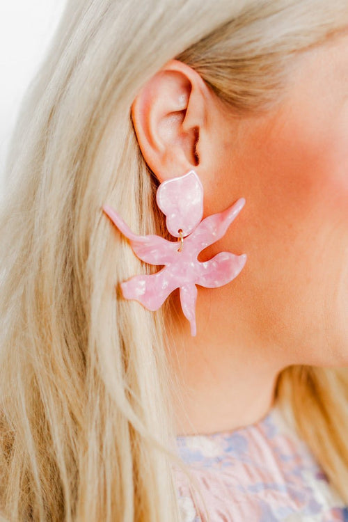 Flora Statement Earrings - Ballet Slipper